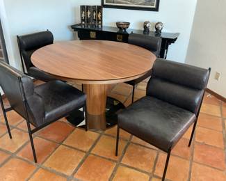 4 “leather” dining chairs-19x34