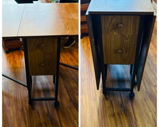 gate leg rolling cart for sewing and crafts