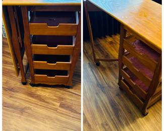 gate leg rolling cart for sewing and crafts