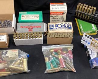 ASSORTED AMMO, 30-30, 7.62mm, 12 GAUGE, .22cal, 357 WINCHESTER, 20 GAUGE