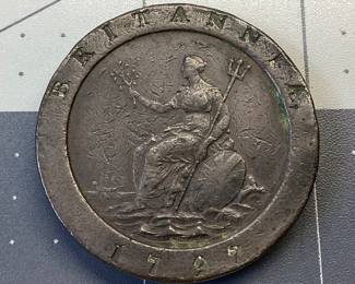 GEORGE III 1797 2 PENCE COIN GREAT BRITAIN GEORGE III 1797 2 PENCE - CARTWHEEL SEATED BRITANNIA LARGE COPPER