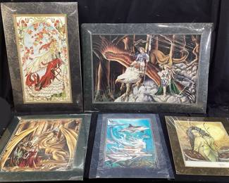 (10) ASSORTED MYTHICAL PRINTS, RUTH THOMPSEN- VENDETTA, GATHERING, SIRENS, PATHS OF AUTUMN, SOLARIS NENE THOMAS, JESSICA GALBRETH NO SHIPPING PICKUP ONLY