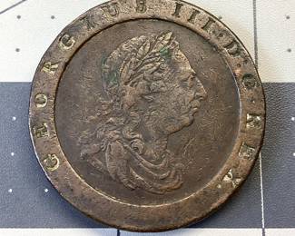 GEORGE III 1797 2 PENCE COIN GREAT BRITAIN GEORGE III 1797 2 PENCE - CARTWHEEL SEATED BRITANNIA LARGE COPPER