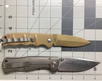 2 BOKER KNIVES LOT FDE BOKER AUTOMAT KALASHNIKOV 74 SPRING ASSIST AND TODD REXFORD BOKER VG-10, NO BOXES