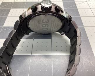 INVICTA 4575 360 DEGREE THIS WATCH FEATURES OVERSIZED CHRONOGRAPH DIAL, DAY AND DATE WINDOW. MATTE BLACK STRUCTURE