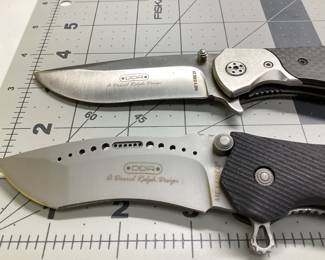 2 MEYERCO DDR KNIVES LOT DARREL RALPH DESIGN MAXX-Q AND ONEEDC FLIPPER FOLDING KNIFE