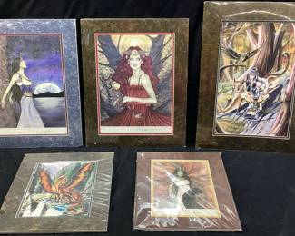 (10) ASSORTED MYTHICAL PRINTS, RUTH THOMPSEN- VENDETTA, GATHERING, SIRENS, PATHS OF AUTUMN, SOLARIS NENE THOMAS, JESSICA GALBRETH NO SHIPPING PICKUP ONLY