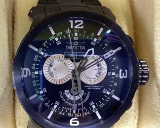 INVICTA 4575 360 DEGREE THIS WATCH FEATURES OVERSIZED CHRONOGRAPH DIAL, DAY AND DATE WINDOW. MATTE BLACK STRUCTURE