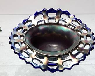 (3) FENTON BASKETWEAVE WICKER PATTERN CANDY DISHES