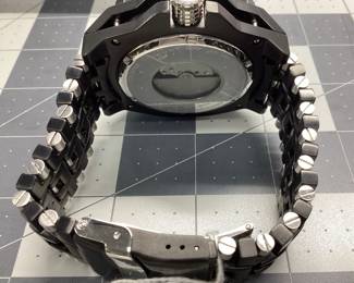 ANDROID AD470BK AUTOMATIC THIS LIMITED EDITION WATCH FEATURES AUTOMATIC MOVEMENT, EXPOSED DATE CHART WHEEL, NON TRADITIONAL TWO TONE BAND.