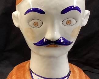 ABIGAILS, GABRIEL PAINTED HEAD VASE, 16in H NO SHIPPING PICKUP ONLY