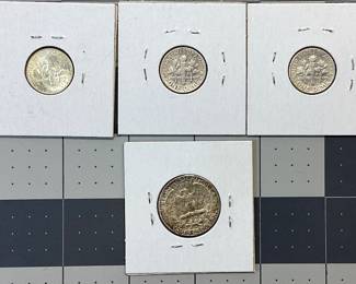 SILVER DIMES AND QUARTER LOT 5 DIMES 1949-1961 AND 1962 QUARTER AT 90% SILVER
