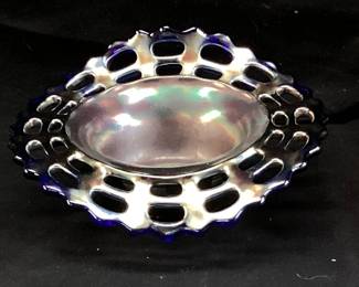 (3) FENTON BASKETWEAVE WICKER PATTERN CANDY DISHES