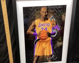 KOBE BRYANT LA LAKERS #24 FRAMED PRINT NO SHIPPING PICKUP ONLY
