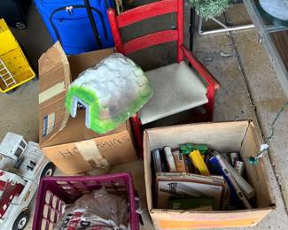 Vintage toy trains and accessories