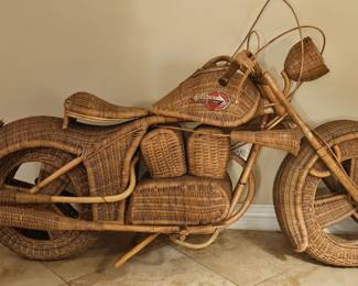 Tom Dixon Ratan and Wicker Motorcycle sculpture. One of these is in the museum on London others are in private collections around the world.  OWN VINTAGE COLLECTIBLE ART
