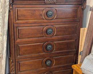 Solid wood tall dresser - 5 deep drawers