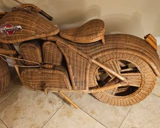 Tom Dixon Ratan and Wicker Motorcycle sculpture. One of these is in the museum on London others are in private collections around the world.  OWN VINTAGE COLLECTIBLE ART
