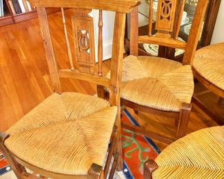 Set of 5 Vintage Rush Chairs