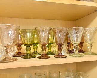Vintage Stemmed Bubble Glass Collection