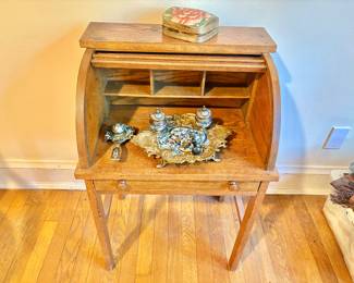 Vintage Child Size Secretary Roll Top Desk