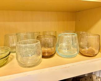 Vintage Stemless Bubble Glass Collection