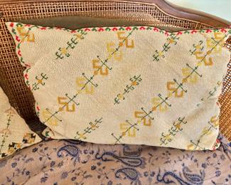 Vintage Floral Needlepoint Pillow