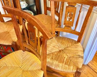 Set of 5 Vintage Rush Chairs