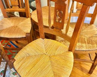 Set of 5 Vintage Rush Chairs