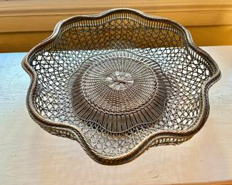 Vintage Woven Metal Bread Basket