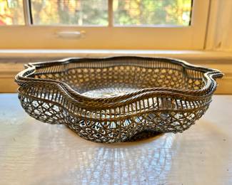 Vintage Woven Metal Bread Basket