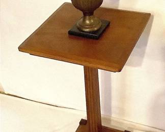 Wooden Plant Stand Brass Urn