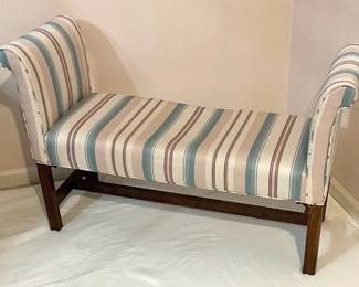 Striped Upholstered Bench