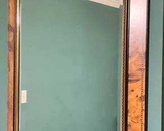 Inlaid Wooden Beveled Mirror 