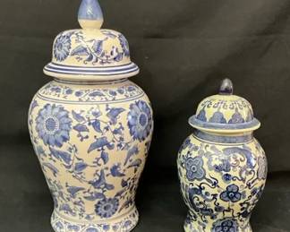 Two Blue Urns