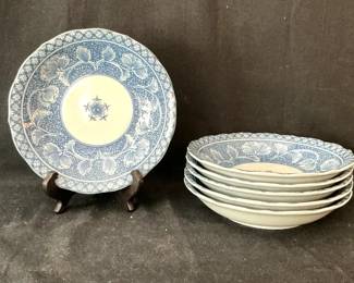 Six Floral Designed Dishes