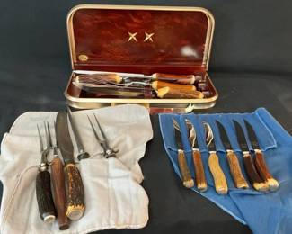 Stag And Antler Knives And Carving Sets