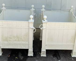 White Metal Planters