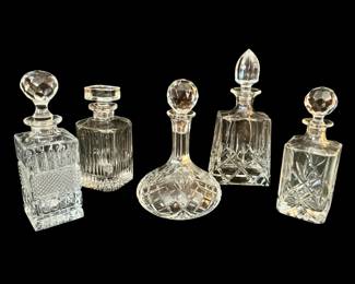 010 5 Cut Etched Decanters