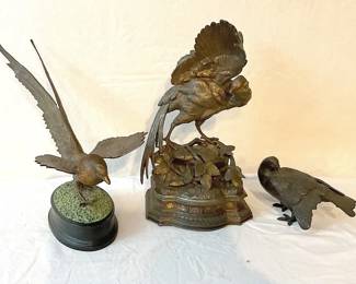 Three Fiery Bird Figures