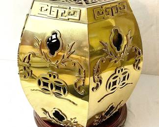 006 Chinoiseries Brass Stool Table