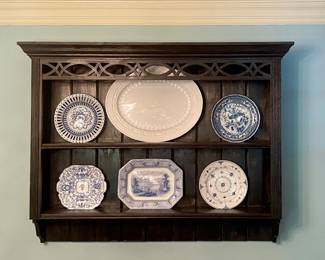 Vintage wood wall plate cabinet. Plates not included.