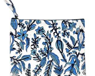 Block Print Canvas Floral Pouches 7x6