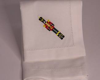 100 % Linen Embroidered Nutcracker Dinner  Napkins. 20x20