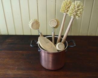 Assorted Bamboo Wood  Kitchen Cleaning Brushes. 