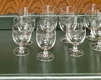 Vintage Crystal Wine and Champagne Coupes. 