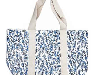 Floral Print Canvas Totes 18x7x15x