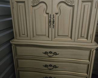 Vintage Highboy French Provincial Dresser & Nightstands