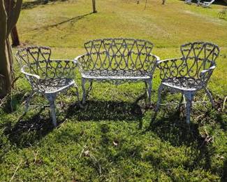 Victorian Style Cast Metal Garden Set
