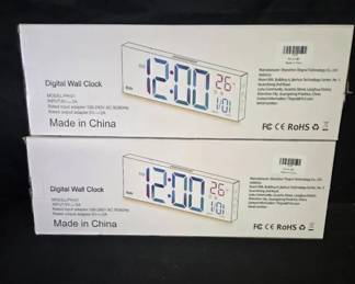 Pair Of Digital Wall Clocks New In Box 